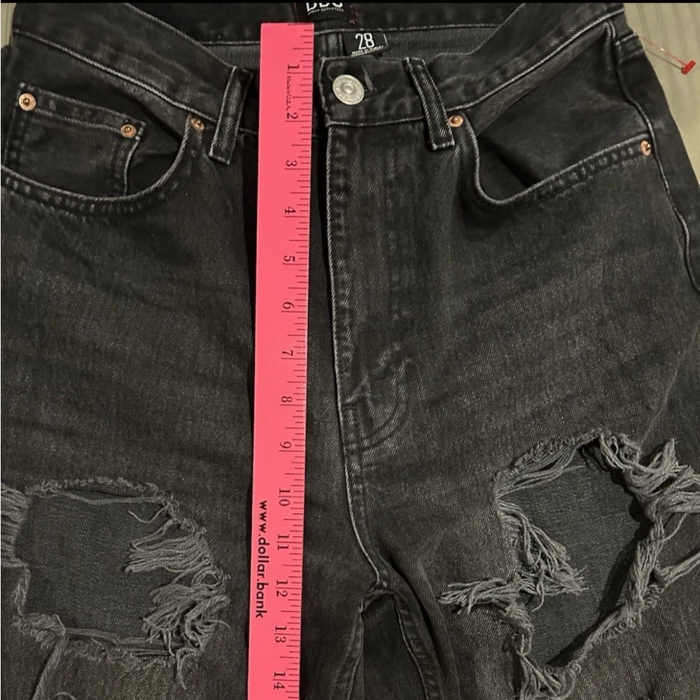 BDG Urban Outfitters Black High Rise Baggy Ripped Wide Leg Jeans Pre-Owned Sz.28 - Picture 7 of 8